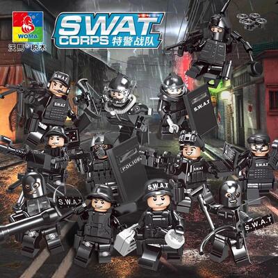 中国积木特警人仔拼装玩具