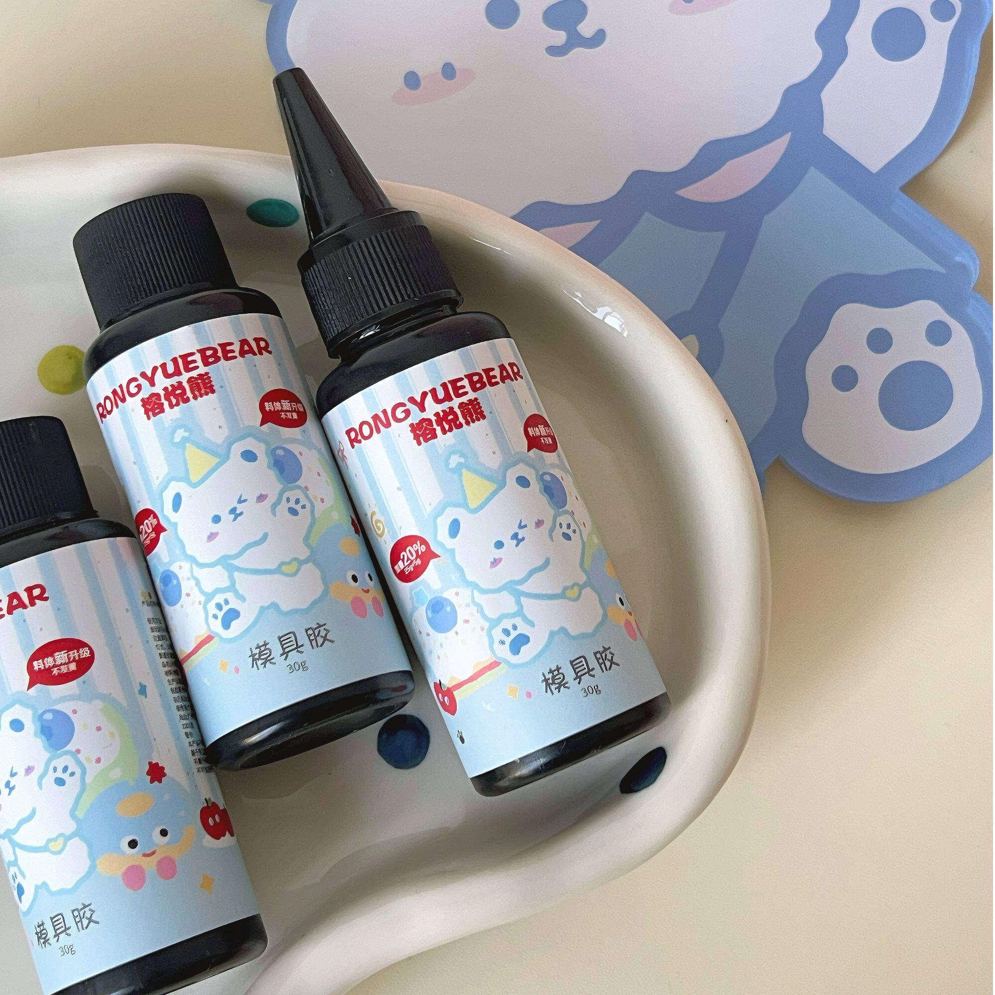 RONGYUEBEAR榕悦熊高透低气泡模具胶高硬度透明雕花水晶模型胶图片