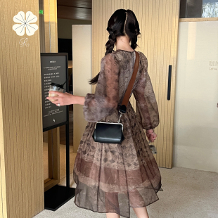 RESLIEEN「行山杂记」uma小魔女 小众设计师不规则剪裁复古连衣裙