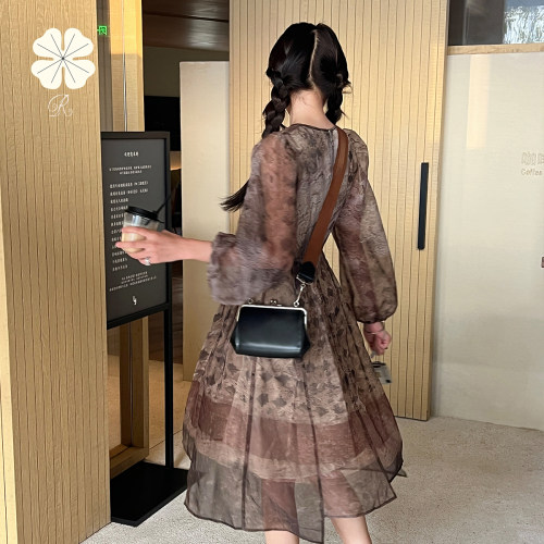RESLIEEN「行山杂记」uma小魔女 小众设计师不规则剪裁复古连衣裙