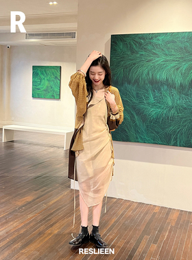 RESLIEEN「elapsing」雾粉杏法式设计仙气高级感小众吊带裙25春夏