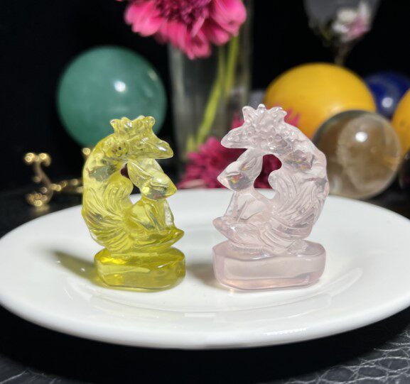 천연 시트린 구미호 장식 컬러 시트린 퓨어