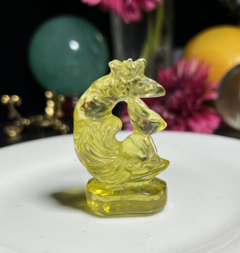 천연 시트린 구미호 장식 컬러 시트린 퓨어