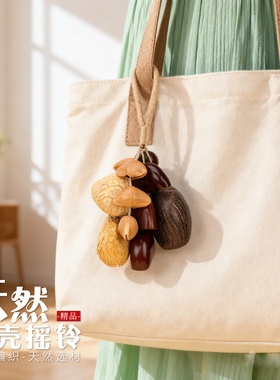 天然果壳风铃植物手摇铃配件diy手工编织背包车内挂饰果实材料包