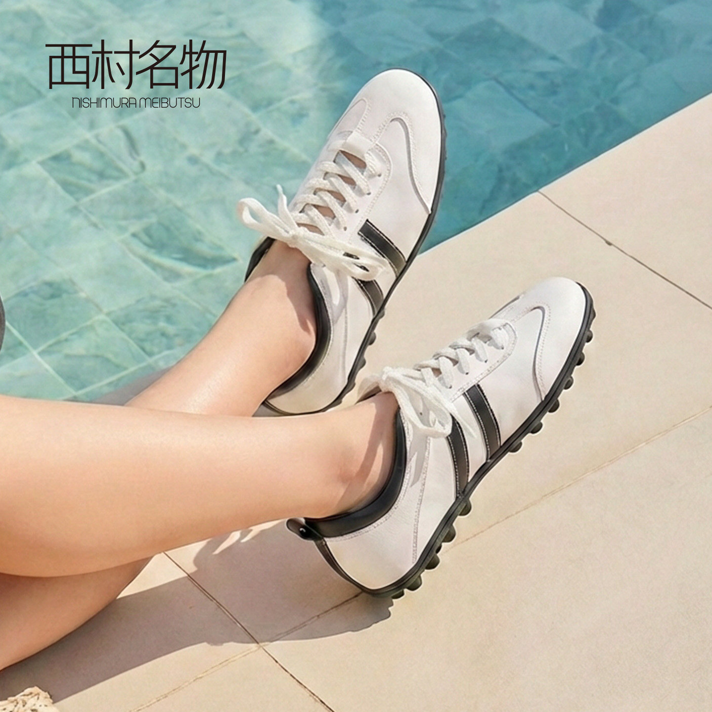 西村名物夏季真皮软底德训鞋