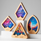 创意木质奖杯定制企业颁奖奖牌表彰优秀员工比赛纪念品