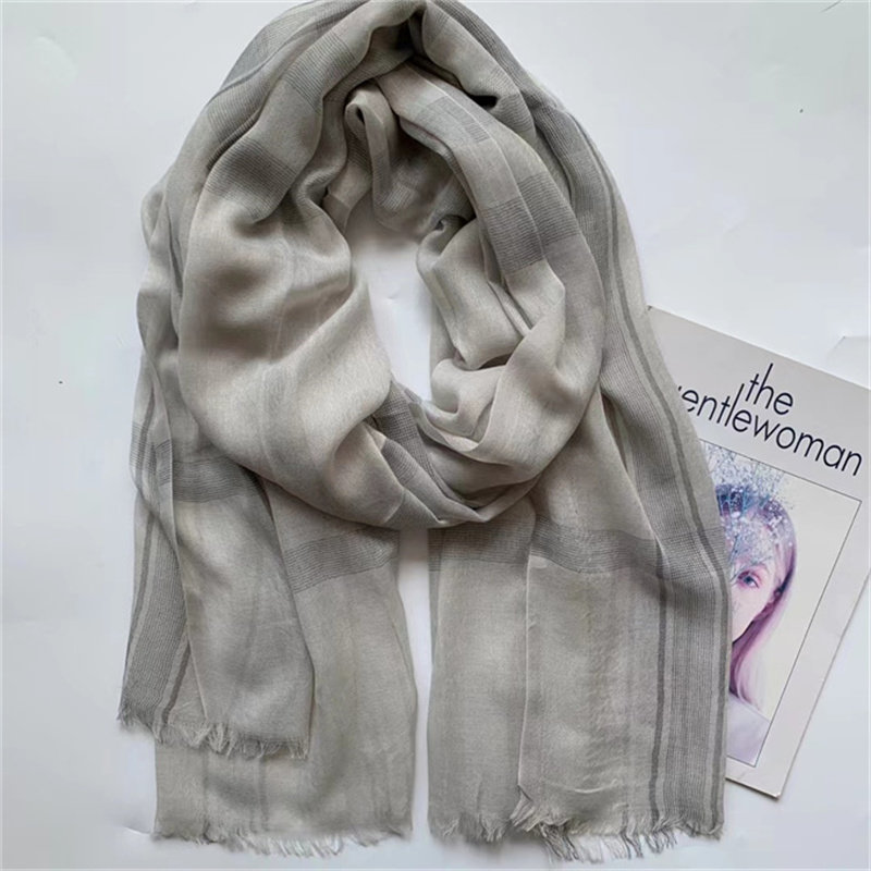 北欧性冷淡风轻薄莫代尔桑蚕丝戒指荣围巾丝巾披肩长方巾