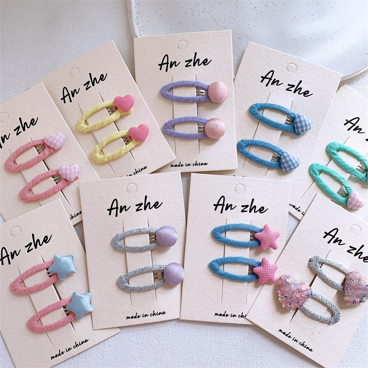 新款儿童布艺五角星格纹爱心发夹女童侧边刘海夹宝宝碎发BB夹发卡,童装/婴儿装/亲子装,发饰,淘宝优惠券,粉丝福利购,淘宝优惠卷