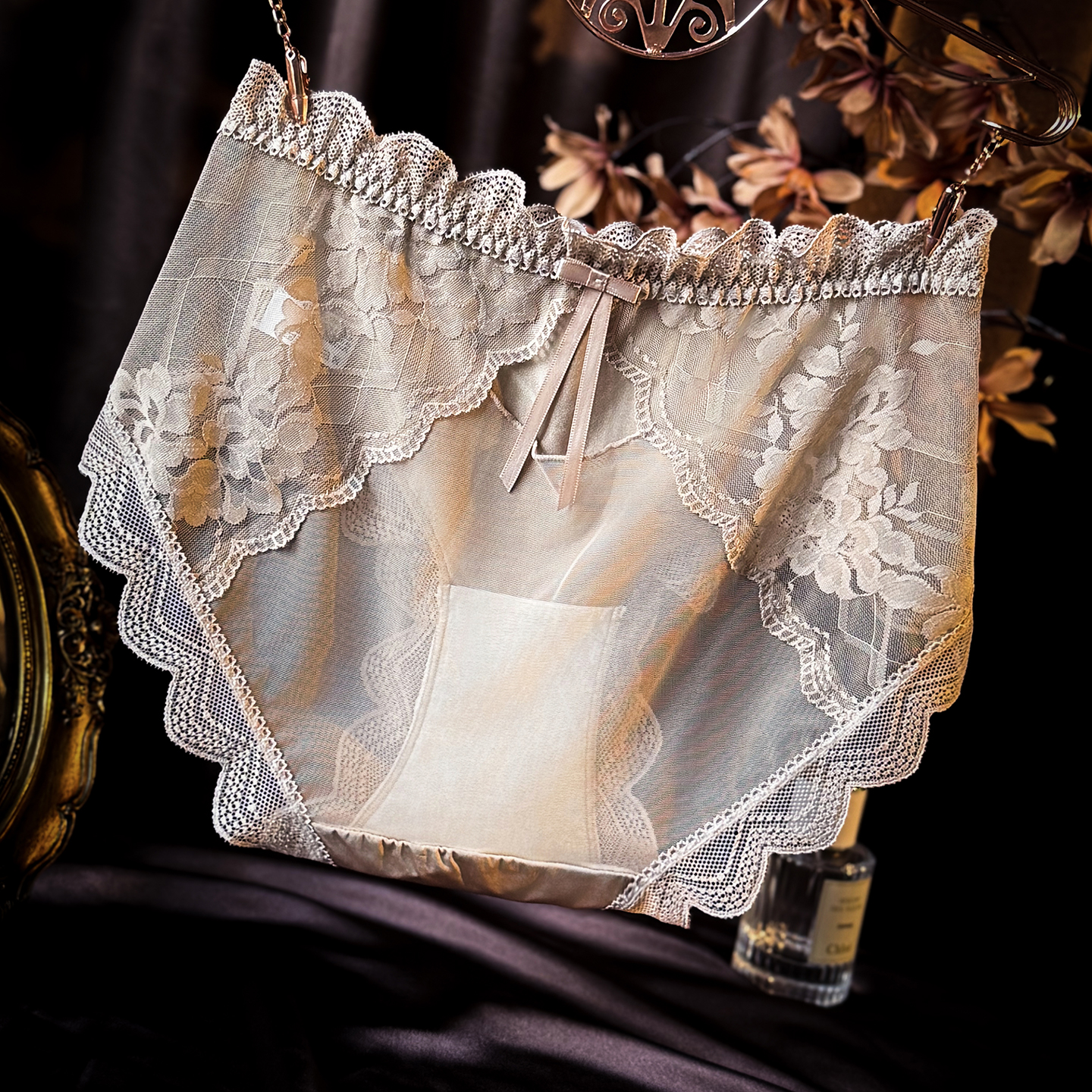 纯欲风内裤女纯棉裆抗菌镂空透气