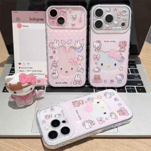 波点兔子蝴蝶结适用苹果17Pro手机壳iPhone16max13小米17华为mate80pura90k70note15荣耀500x200nova14findx8
