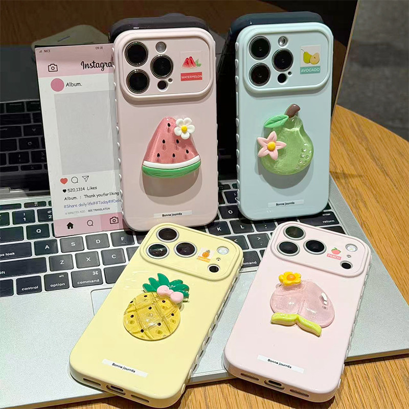 夏日水果公仔新款适用苹果17promax手机壳iphone16pro高颜值ip15plus个性14por女款air超火13全包12防摔11套