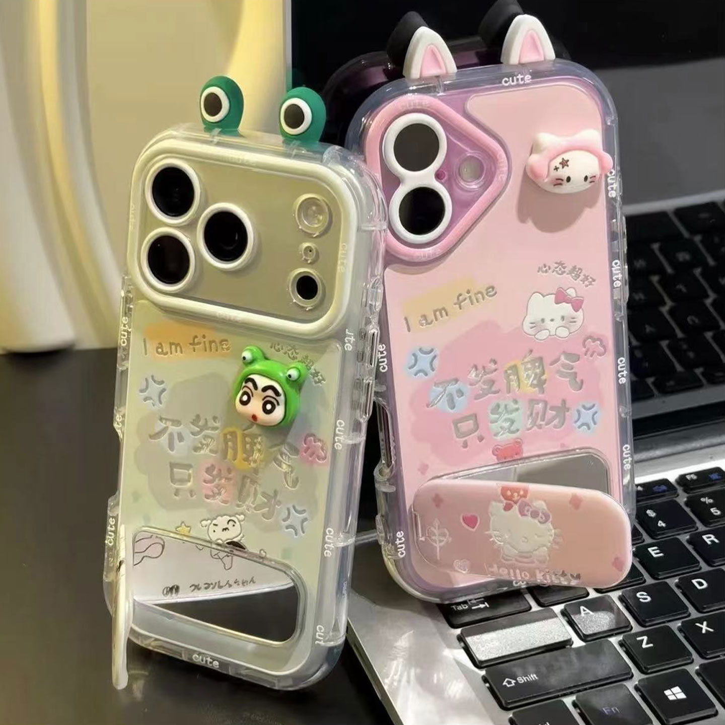 情侣青蛙小新KT猫耳新款适用苹果17Pro手机壳iPhone16max小米15华为mate80pura70k60reno14荣耀300x200一加13
