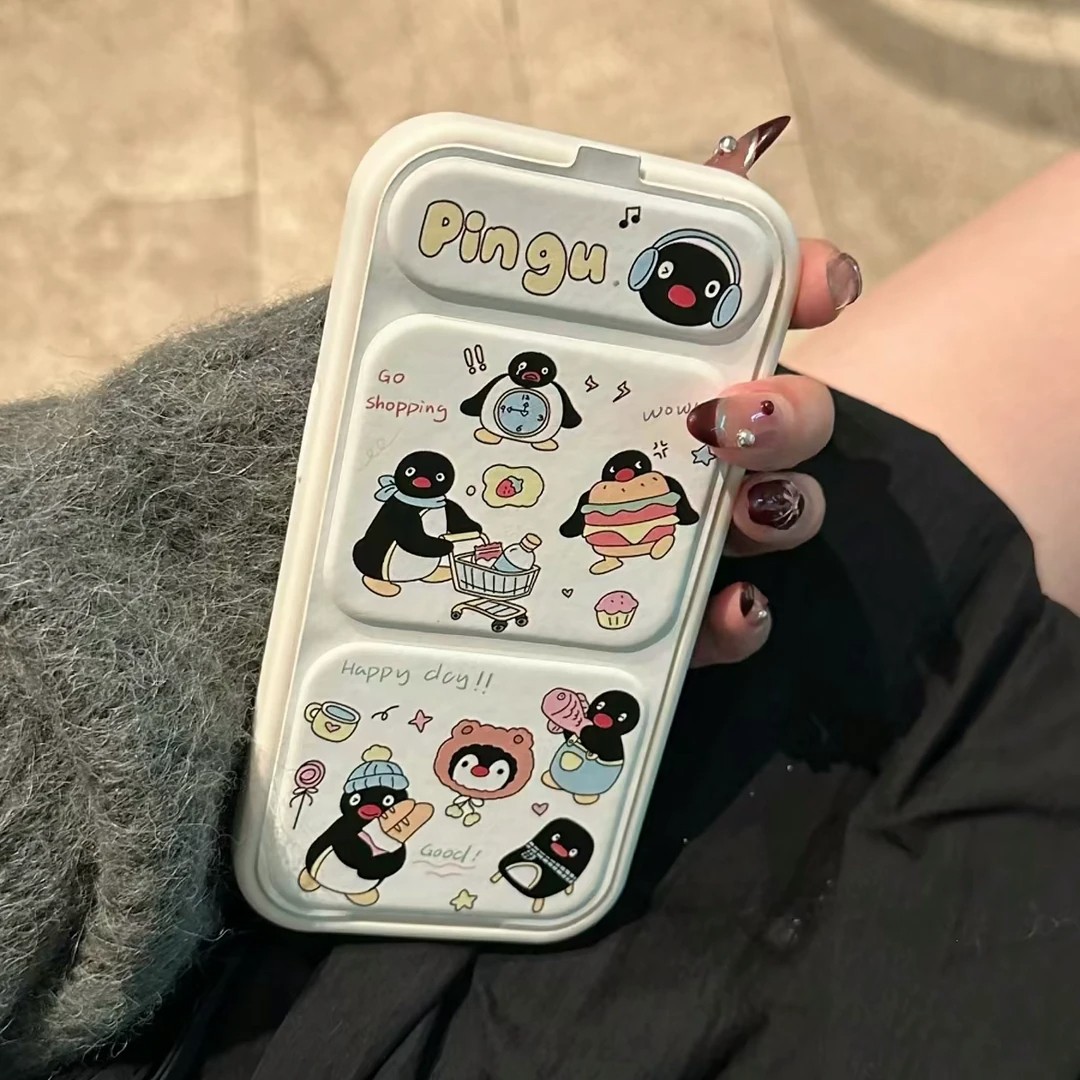 日韩企鹅磁吸翻盖皮套新款适用苹果17Promax手机壳iPhone16Pro13手机壳iPhone15plus小米14华为mate80pura70