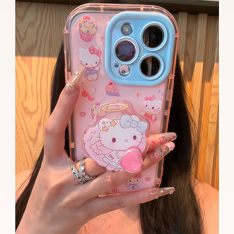 甜品KT猫支架新款适用苹果17Promax手机壳iPhone16pro小米15华为mate80pura70k60reno14荣耀300x200nova13s30