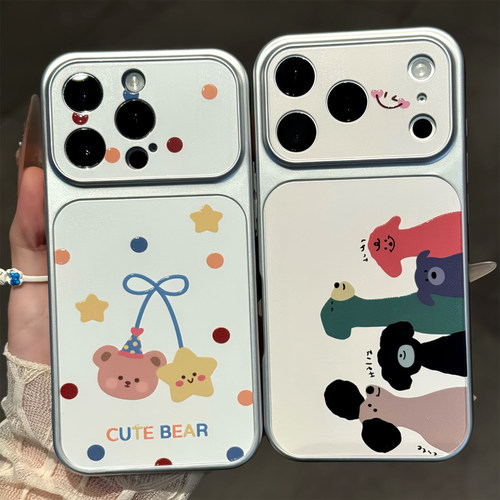 可爱蝴蝶结小熊狗狗适用苹果17pro手机壳iPhone16max小米17华为mate80pura70K90note15reno14荣耀400x300s50