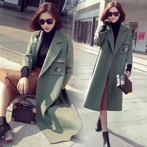 大码 女装 毛呢大衣外套 断码 5033 修身 清仓 中长款 妃蝶轩 秋冬季