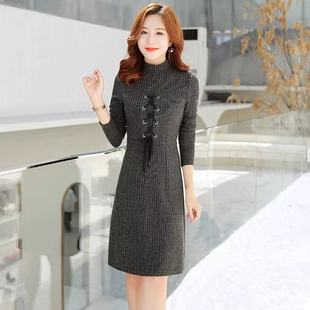 时尚 895 清仓 连衣裙 修身 奢华长袖 秋冬季 女装 大码 断码 妃蝶轩