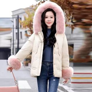 大码 女装 秋冬季 妃蝶轩 百搭纯色毛领棉服 清仓 时尚 9092 断码