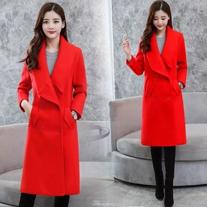 大码 清仓 女装 秋冬季 毛呢大衣外套8873 妃蝶轩 奢华中长款 断码