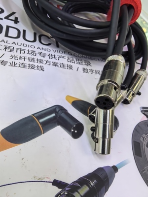 适用于shure舒尔腰包吉他线迷你卡农4芯母转6.5大二芯WA305/WA307