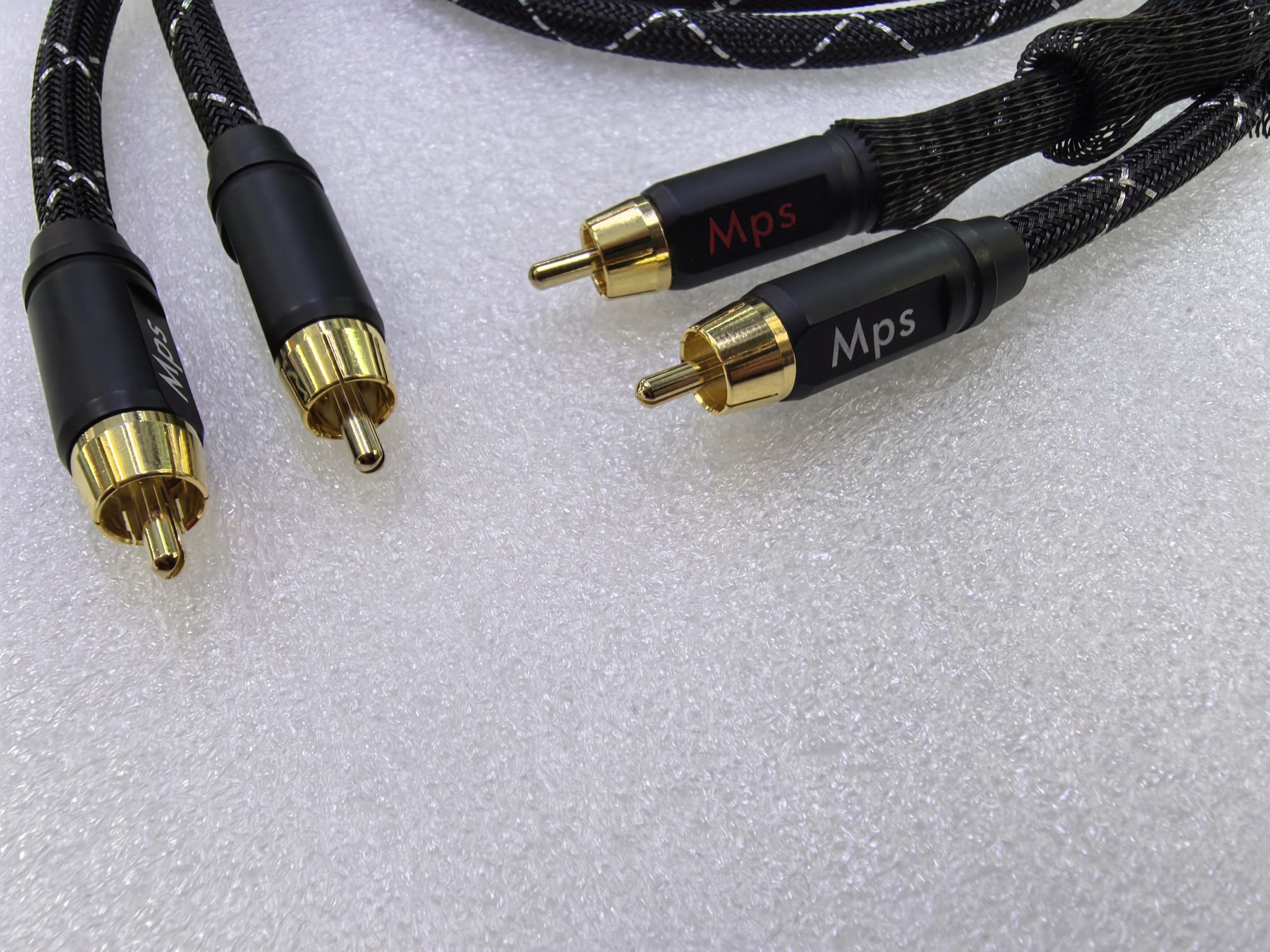 Mps发烧级HiFi单晶铜镀银RCA双莲花二对二功放音响连接信号音频线
