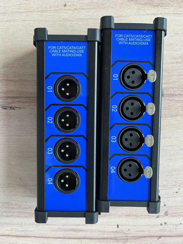 4CH audio/DMX 网络拓展器网络延长器 网口转卡农延长器