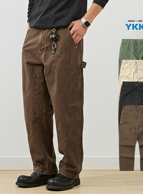 高品质B01伐木裤 重水洗做旧日系宽松直筒多口袋工装裤男士休闲裤