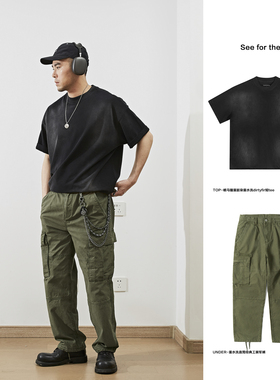 SeefortheALL 定番M51水洗CargoPants美式多口袋直筒工装裤男潮牌