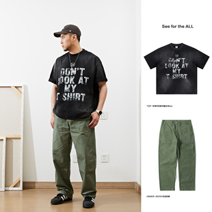 T恤男生 街头复古短袖 潮 喷马骝重磅vintage做旧美式 特价