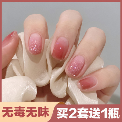 冰透裸色2025新款水性指甲油免烤快干持久不可剥速干安全无毒无味