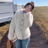 【下架】羊驼绒皮毛一体外套加厚保暖155-2466-P175控275，女装皮草，世纪海洋