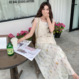 蕾丝花边罩衫碎花吊带连衣裙套装女夏2025新款独特漂亮艺术感穿搭，女装套装/套裙，世纪海洋