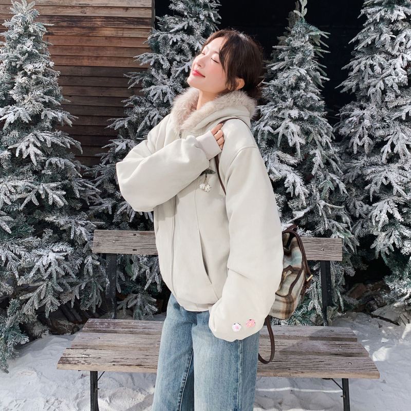 加厚保暖棉衣加皮革夹克155-8708-P215K315，女装短外套，世纪海洋