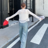 法式甜美米白色蕾丝花边衬衫外套女春秋2025新款气质爆款漂亮上衣，女装衬衫，世纪海洋