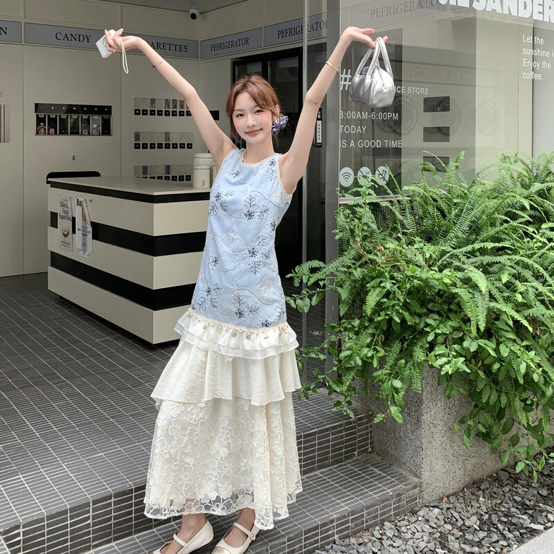 【下架】无袖上衣+半身裙两件套155-8615-P165K235，女装套装/套裙，世纪海洋