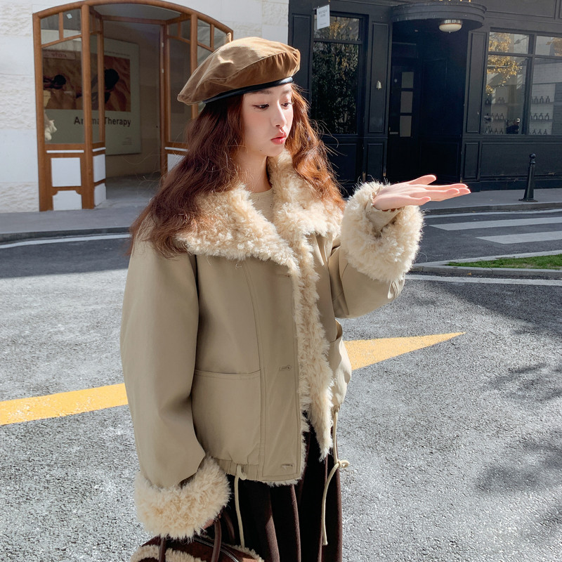 两面穿仿羊羔毛派克服155-8709-P215K315,女装短外套,世纪海洋