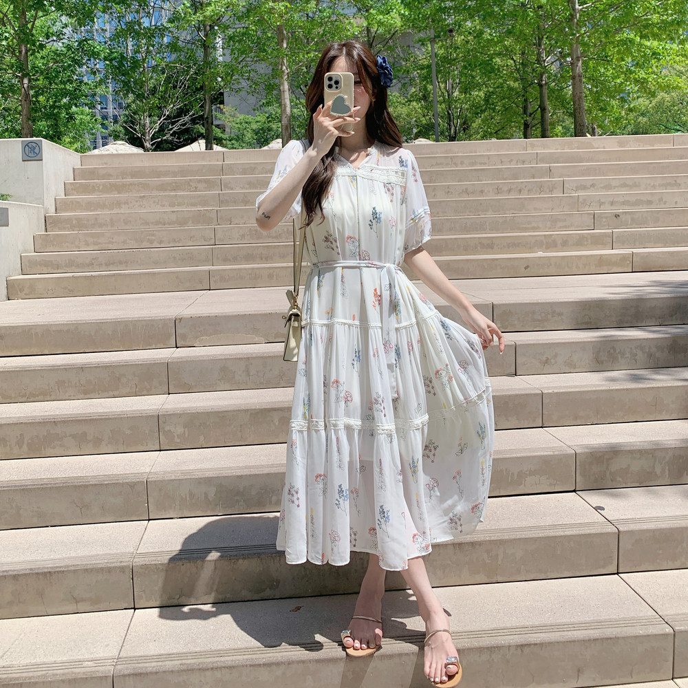 蕾丝边度假风连衣裙155-8569-P135K210,女装连衣裙,世纪海洋