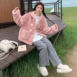 颗粒毛毛连帽皮毛外套155-159-P160控240，女装皮草，世纪海洋