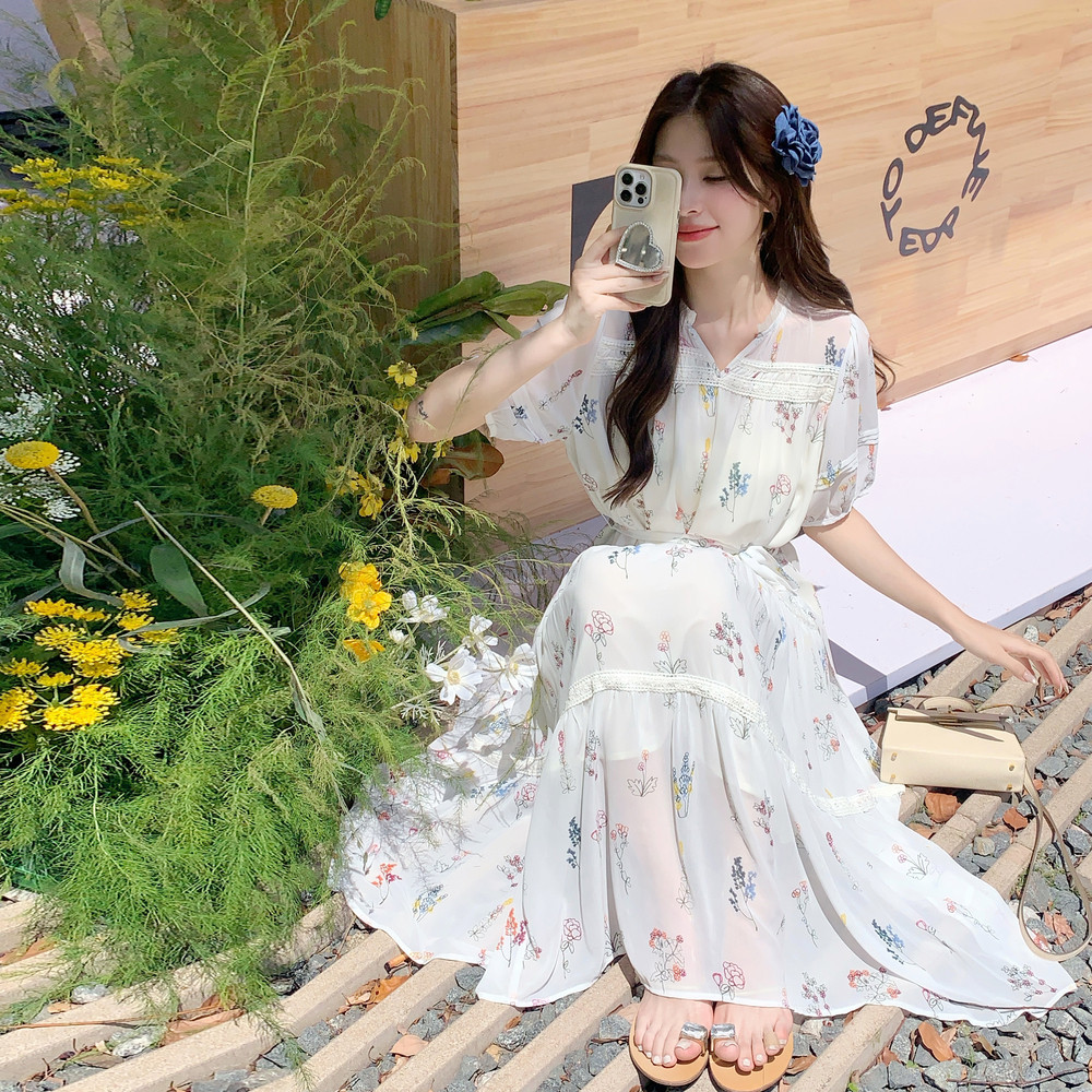 【下架】蕾丝边度假风连衣裙155-8569-P135K210,女装连衣裙,世纪海洋