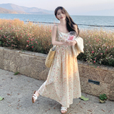 法式蕾丝镂空防晒衫连衣裙女2025夏季新款显瘦超好看碎花吊带长裙，商品下架区，世纪海洋