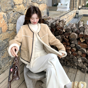 【现货】保暖撞色皮毛一体外套155-8693-P205K280图片