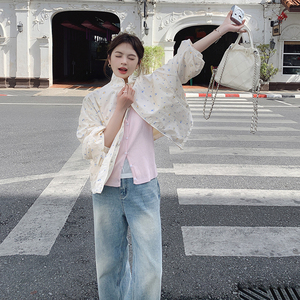 2025春季新款韩版宽松休闲百搭小清新碎花减龄外套甜美时尚外套女图片