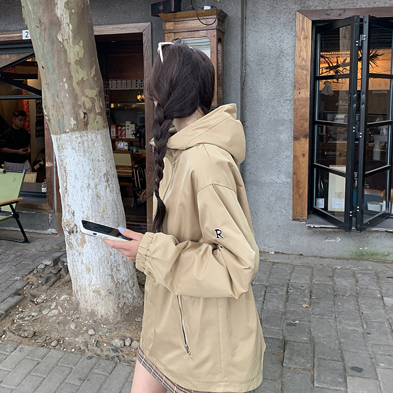 2025春秋新款设计感小众宽松连帽夹克上衣女韩版休闲短款工装外套,商品下架区,世纪海洋
