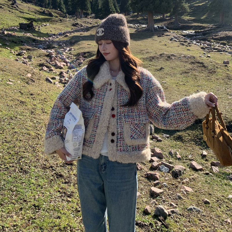 仿羊羔毛毛领外套155-8685-P185K260,女装短外套,世纪海洋 仿羊羔毛毛领外套155-8685-P185K260,女装短外套,世纪海洋