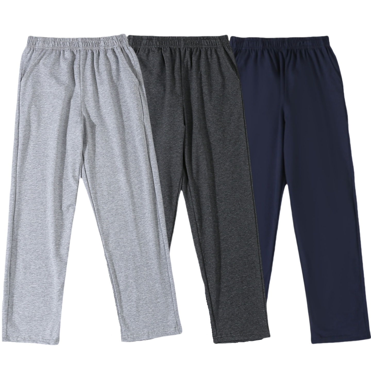 儿童纯棉灰色运动裤春秋冬女童男童加绒加厚深蓝色小学生校服裤子