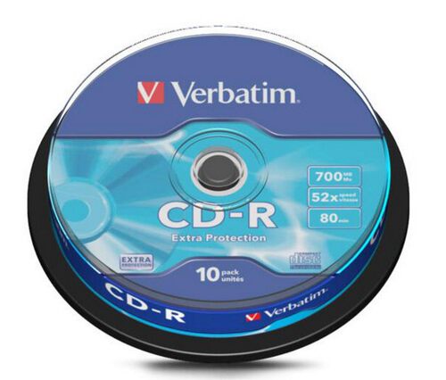 威宝 52x刻录光盘 刻录碟CD-R空白光盘 10片桶装