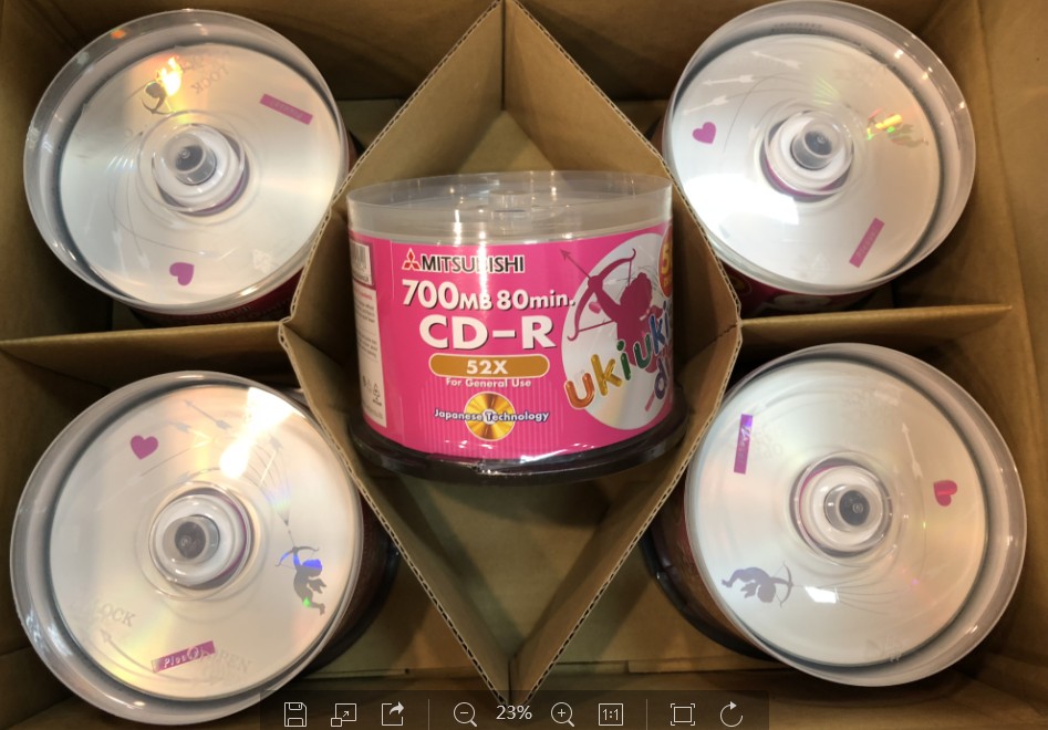 三菱CD-R  52X  700M  小故事系列50片桶装空白音乐刻录盘 台湾产图片
