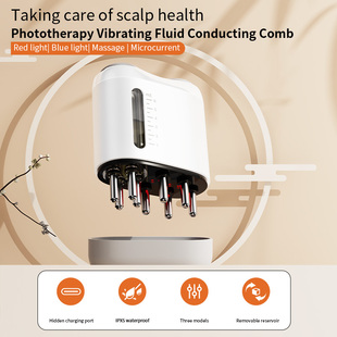 EMS Microcurrent Scalp Stimulator Red Blue Light Vibration