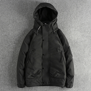 机能复古美式潮流白鸭绒加厚男士羽绒服工装连帽休闲户外时尚外套