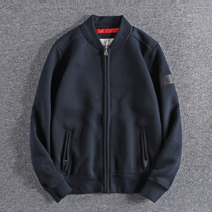 男士 2020秋冬新款 棒球领上衣外套简约修身 潮款 飞行夹克外套 美式